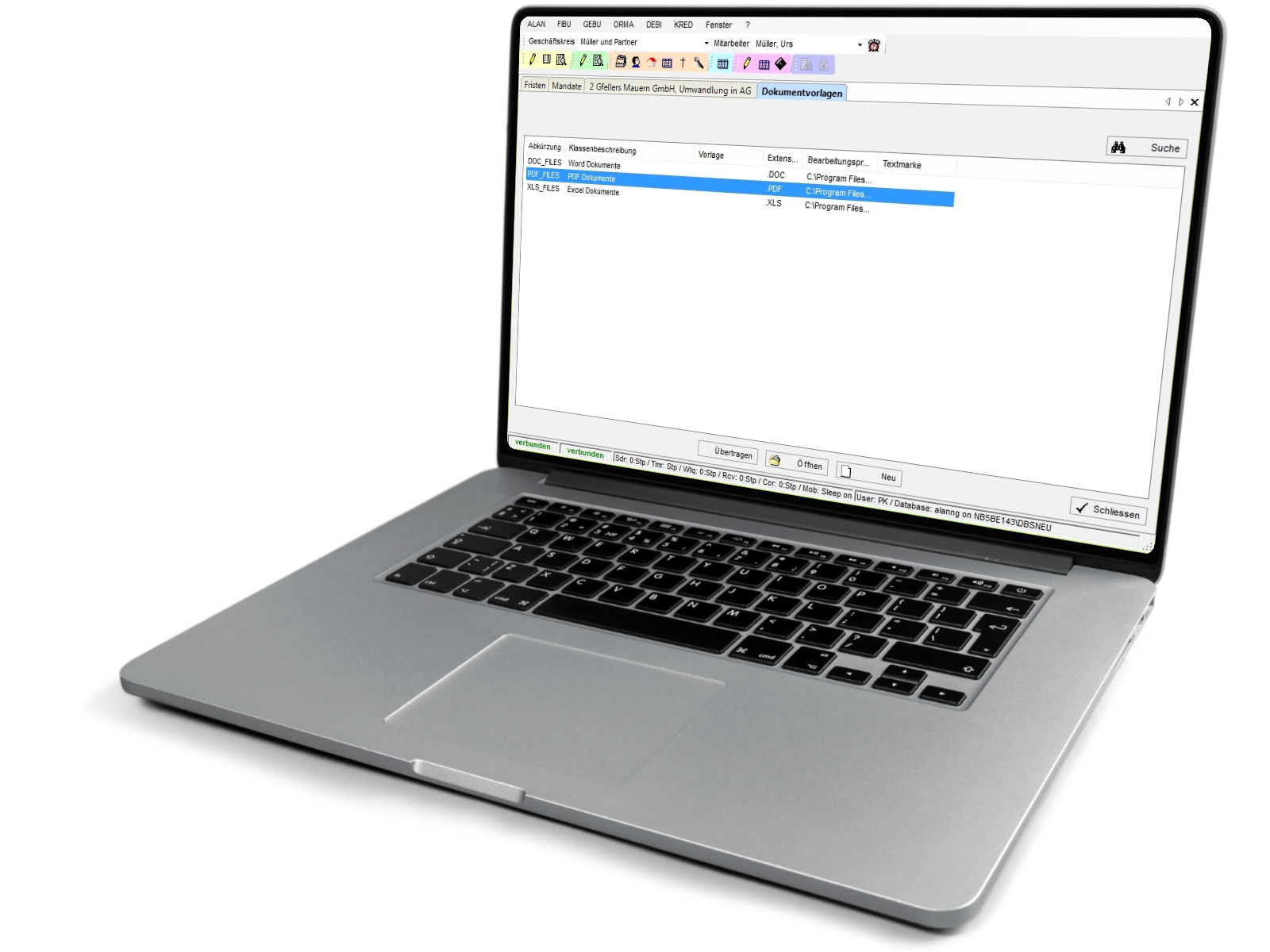 Laptop mit offenem ALAN ORMA